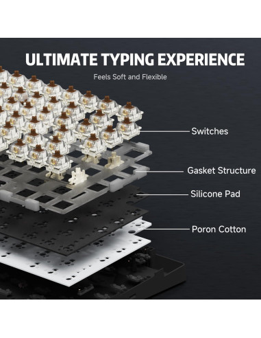 Teclado Mecánico Gaming RK Royal Kludge R75 75% RGB Hot-Swap