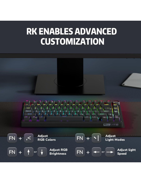 Teclado Mecánico Gaming RK Royal Kludge R75 75% RGB Hot-Swap