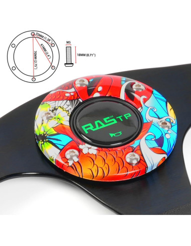 Volante RASTP 32.5cm Universal Rojo para Simulación