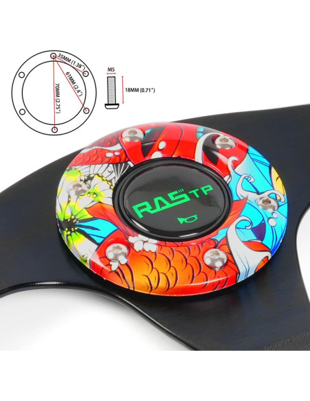 Volante RASTP 32.5cm Universal Rojo para Simulación