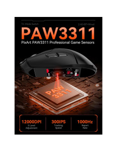 Ratón Gaming Inalámbrico FMOUSE M501 12000 DPI RGB Negro 2