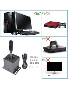 Simulador USB Shifter ZHSYMX 7+R para PC Compatible G29 G27 2