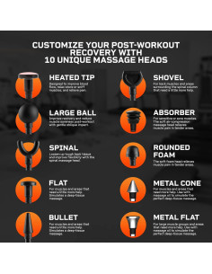 Pistola de Masaje LifePro LP-SNCUPLX con Calor y 10 Accesorios 2