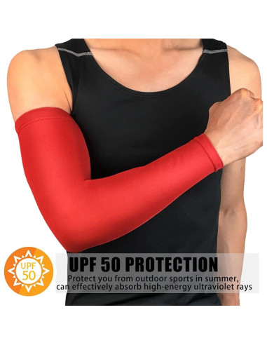 Manga de brazo deportiva XINFIRE roja con protección UV