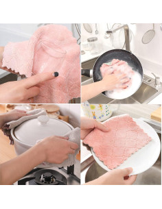 Paquete de 12 Toallas de Cocina Reutilizables SAOYOAS 26x16 cm 2