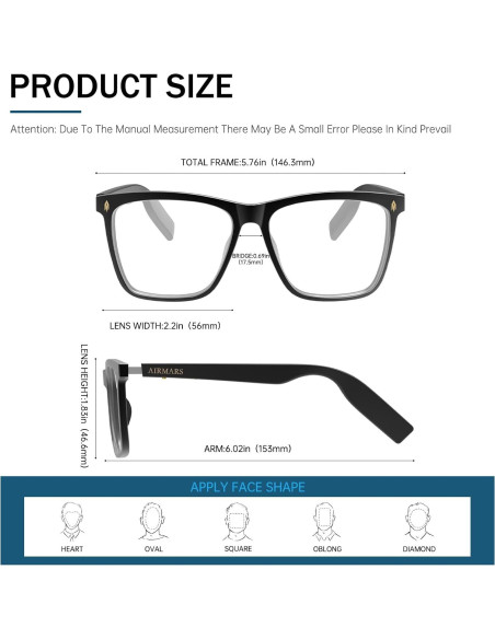 Gafas Inteligentes AIRMARS Bluetooth 5.4 con Altavoz Gafas Inteligentes AIRMARS Bluetooth 5.4 con Altavoz