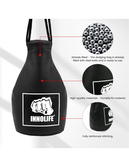 Bolsa de Esquiva de Boxeo INNOLIFE 11.4x18.5cm PU Negro