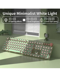 Teclado Mecánico EWEADN V20 Retroiluminado 104 Teclas Verde 2