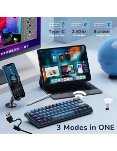 Teclado Mecánico RK ROYAL KLUDGE RK61 Plus Inalámbrico RGB 2