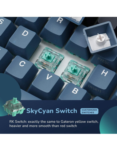 Teclado Mecánico RK ROYAL KLUDGE RK61 Plus Inalámbrico RGB