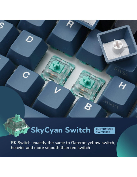 Teclado Mecánico RK ROYAL KLUDGE RK61 Plus Inalámbrico RGB