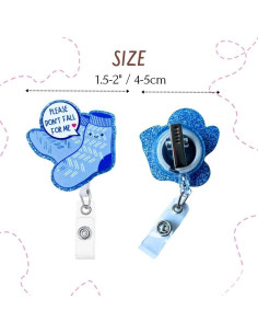 Carrete de Insignia Retráctil YJ PREMIUMS Azul con Clip 2