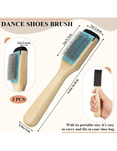 3 Cepillos para Zapatos de Baile Perthlin - Madera y Alambre 2