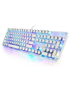 Teclado Mecánico Estilo Máquina de Escribir REQUIN RGB 104 Teclas