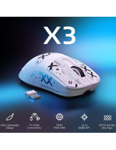 Ratón Gaming Inalámbrico MANBASNAKE Attack Shark X3 49g 2