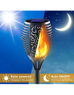 Antorchas Solares Awethone 4 Paquete Llama Parpadeante 2