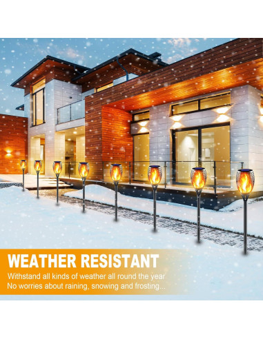 Antorchas Solares Awethone 4 Paquete Llama Parpadeante