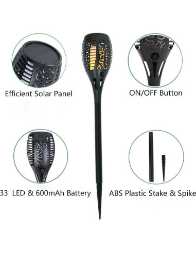 Antorchas Solares Awethone 4 Paquete Llama Parpadeante