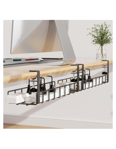 Paquete de 2 Bandejas de Gestión de Cables Xpatee 40x12x15 cm Negro