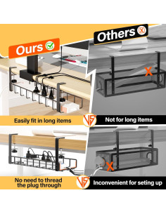 Paquete de 2 Bandejas de Gestión de Cables Xpatee 40x12x15 cm Negro 2