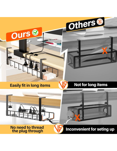 Paquete de 2 Bandejas de Gestión de Cables Xpatee 40x12x15 cm Negro Paquete de 2 Bandejas de Gestión de Cables Xpatee 40x12x15 cm Negro