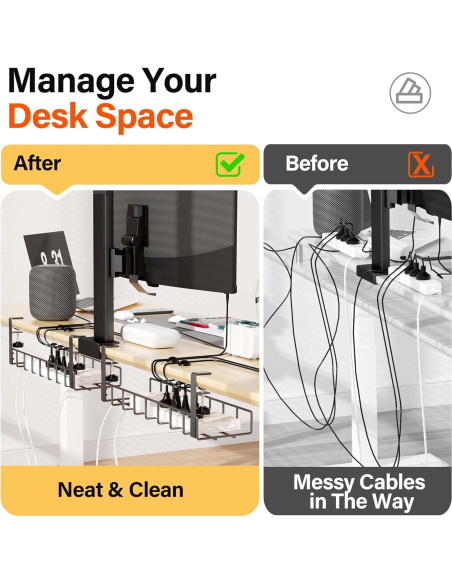 Paquete de 2 Bandejas de Gestión de Cables Xpatee 40x12x15 cm Negro Paquete de 2 Bandejas de Gestión de Cables Xpatee 40x12x15 cm Negro