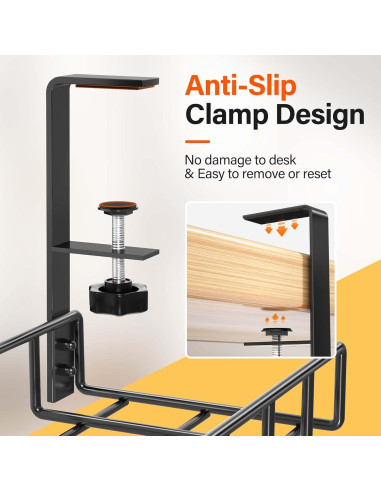 Paquete de 2 Bandejas de Gestión de Cables Xpatee 40x12x15 cm Negro