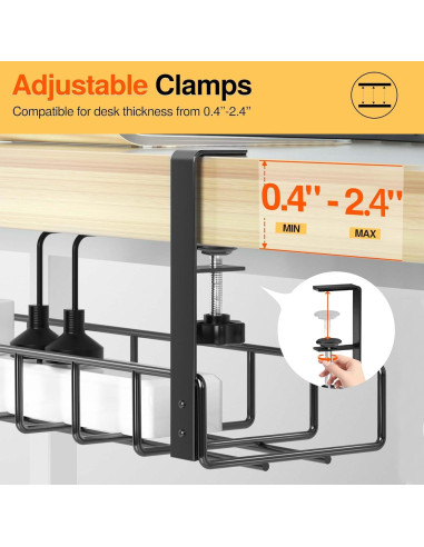 Paquete de 2 Bandejas de Gestión de Cables Xpatee 40x12x15 cm Negro