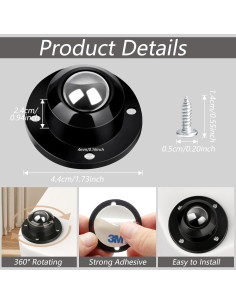 Ruedas Giratorias Cinvo 40mm para Muebles - Paquete de 12 2