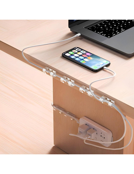 80 Clips de Cable Adhesivos AFFAVON para Organización 7mm 80 Clips de Cable Adhesivos AFFAVON para Organización 7mm