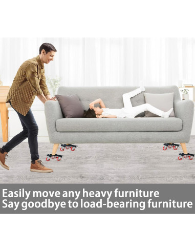 Carretilla para Muebles KAZBFDUB 5 Ruedas 816 kg Rojo