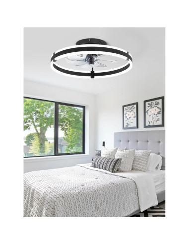 Ventilador de Techo ZMISHIBO con Luz LED y Control Remoto 50cm