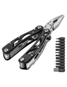 Alicate Multiherramienta Poeland 14 en 1 Acero Inoxidable Negro