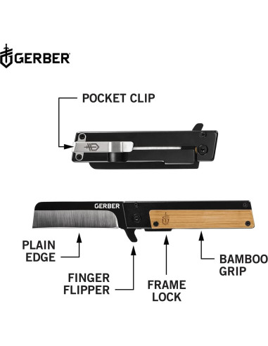 Cuchillo de bolsillo Gerber Gear Quadrant 6.86 cm acero inoxidable