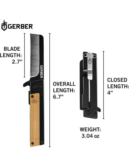 Cuchillo de bolsillo Gerber Gear Quadrant 6.86 cm acero inoxidable