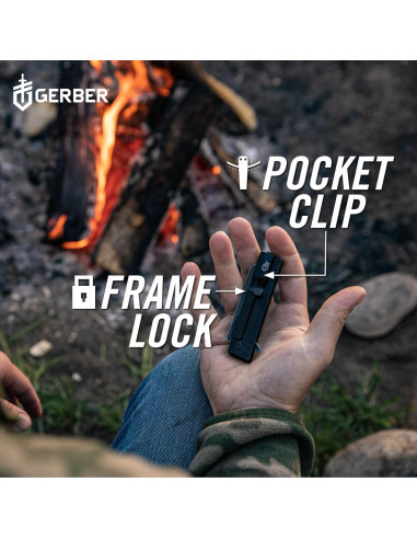 Cuchillo de bolsillo Gerber Gear Quadrant 6.86 cm acero inoxidable