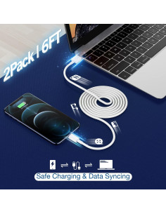 Cargador Rápido iPhone DelTucci 2 Pack con Cable 6FT 2