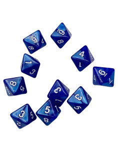 Juego de 10 Dados Poliedricos D8 Marsrut - Azul 1.6cm