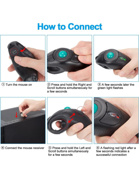 Mouse Inalámbrico USB Weslpo con Bola de Seguimiento y Puntero Láser