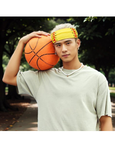 Cinta para la cabeza amarilla Genérico, elástica y transpirable 2