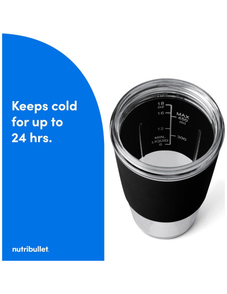 Licuadora Portátil NutriBullet Flip 20 oz Sin Cable Negra