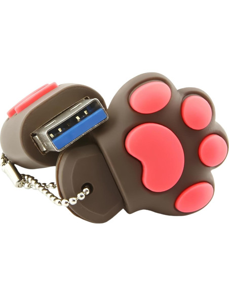 Unidad Flash USB 3.0 Ecoodisk 128GB Patita de Gato Marrón Unidad Flash USB 3.0 Ecoodisk 128GB Patita de Gato Marrón