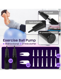 Kit de Bomba Manual Chaseroad para Pelotas de Ejercicio y Yoga 2