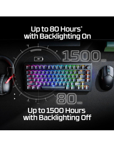 Teclado mecánico HyperX Alloy Rise 75 Wireless - 80h batería