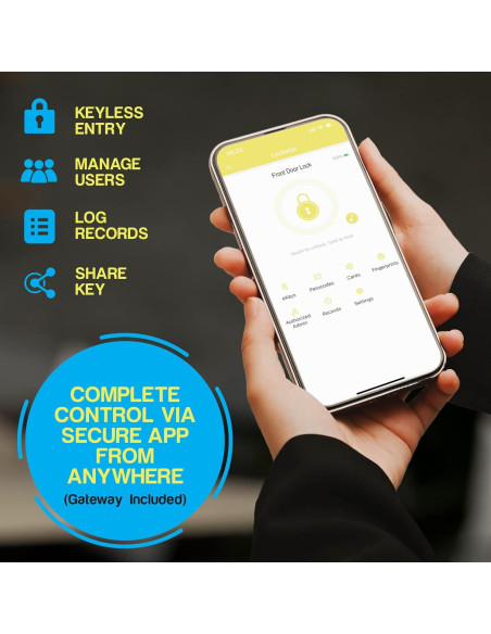 Cerradura Inteligente LOCKSTAR 5070000573205 Negra Wi-Fi