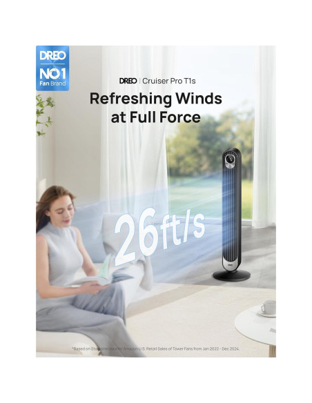 Ventilador Torre Dreo DR-HTF001S WiFi Control Voz 6 Velocidades