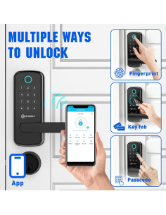 Cerradura Inteligente OLUMAT B28 Negra con Huella y App 2