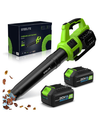 Soplador de Hojas STEELITE 21V con 2 Baterías 4.0Ah