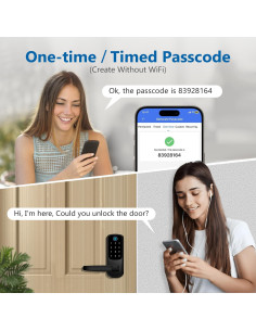Cerradura Inteligente VOLIBeL con Huella Dactilar y APP, Negro Mate 2