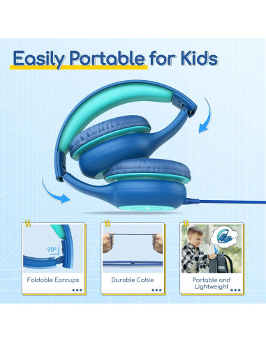 Auriculares EarFun K1 para Niños con Micrófono y Cable 85dB
